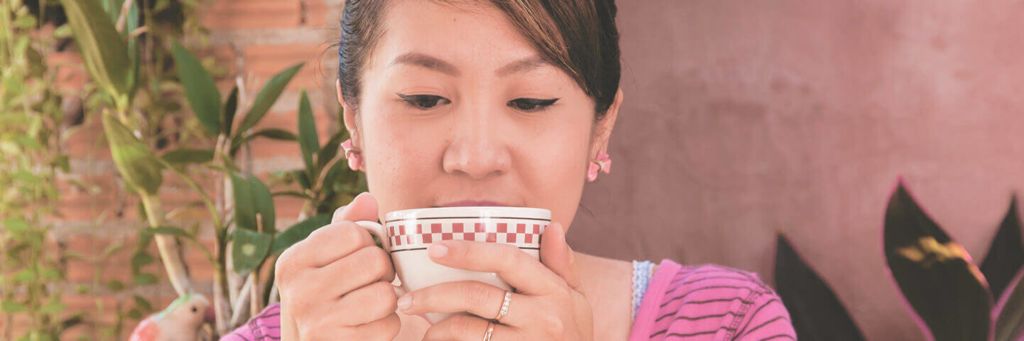 woman drinking essiac tea